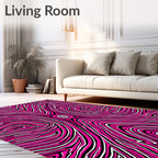 Hot Pink White Zebra Stripe Pattern Rug