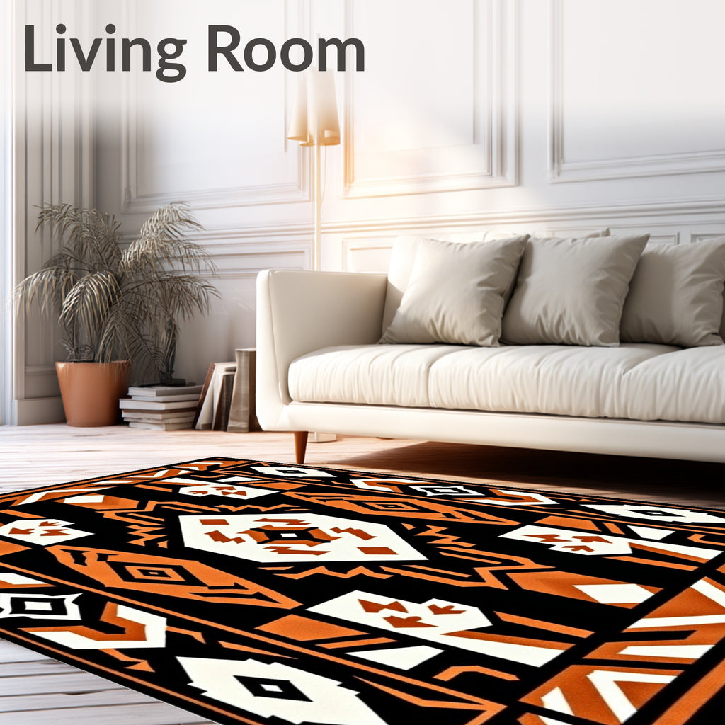 Bold Tribal Geometric Pattern Rug