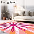 Vivid Sunburst Mandala Pattern Rug
