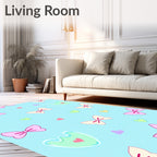 Cute Bows Hearts Pattern Rug