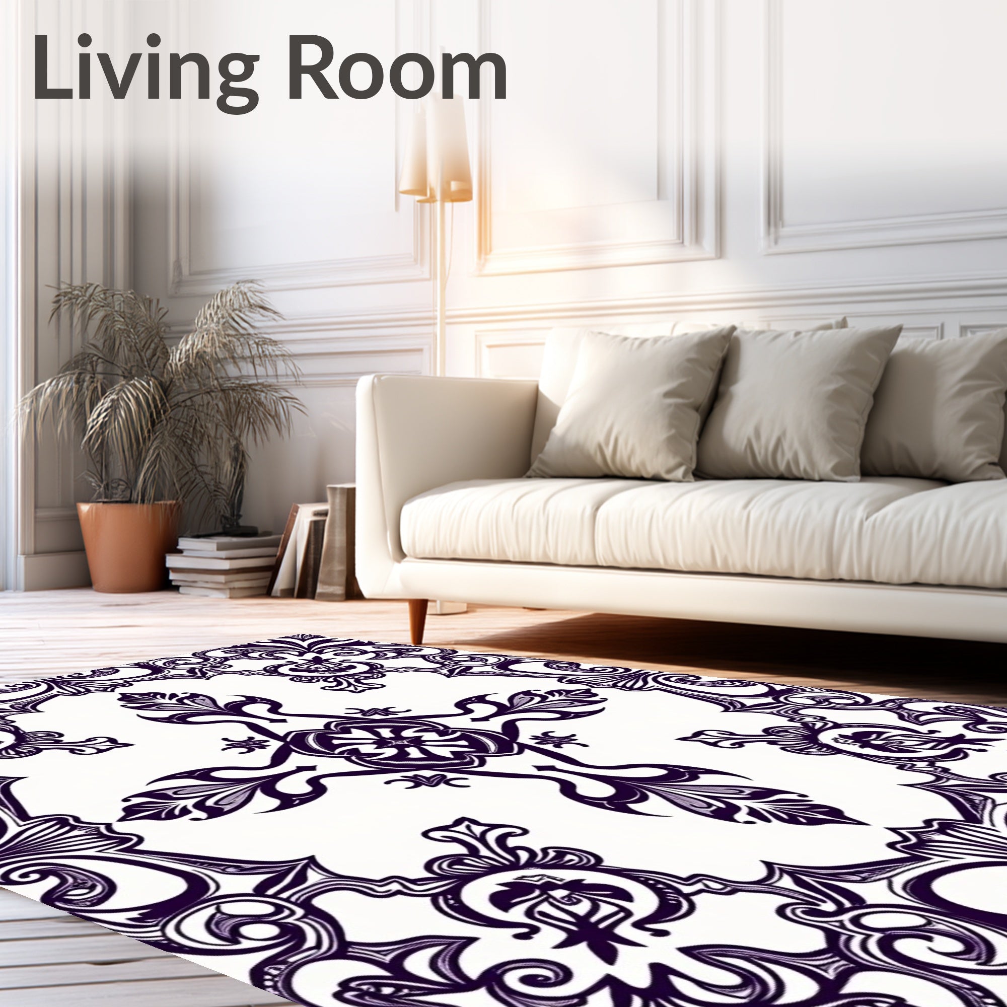 Classic Floral Filigree Pattern Rug