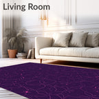 Dark Purple Geometric Floral Splatter Rug