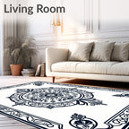 Classic Medallion Scroll Border Design Rug