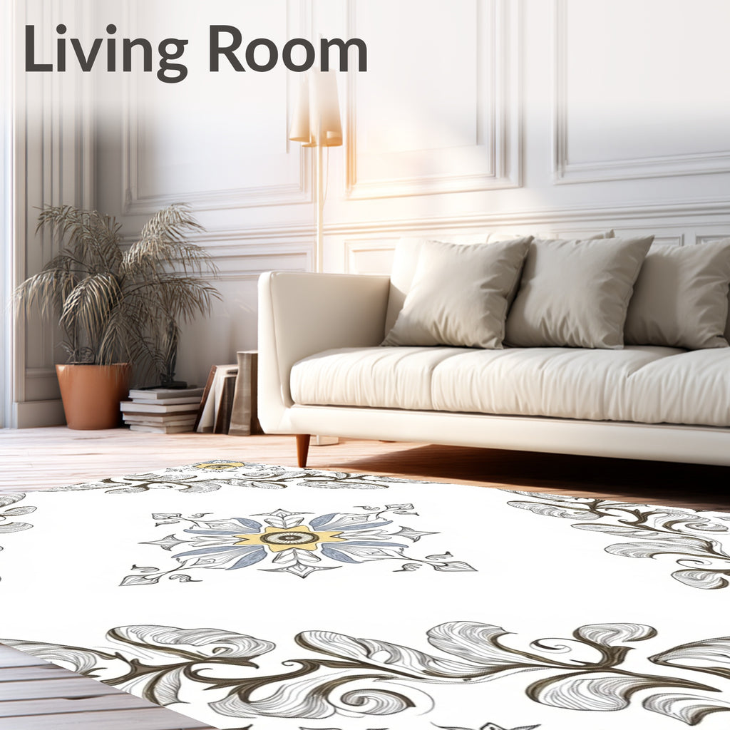Ornate Floral Medallion Pattern Rug