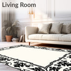 Classic Floral Scrolls Border Design Rug