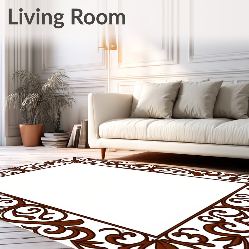 Ornate Floral Scrollwork Design Rug