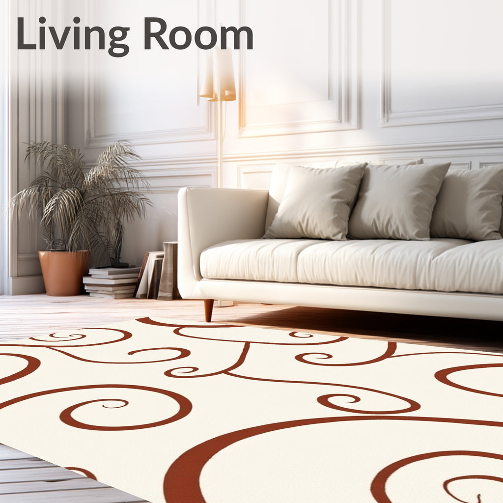 Elegant Swirling Branches Pattern Rug