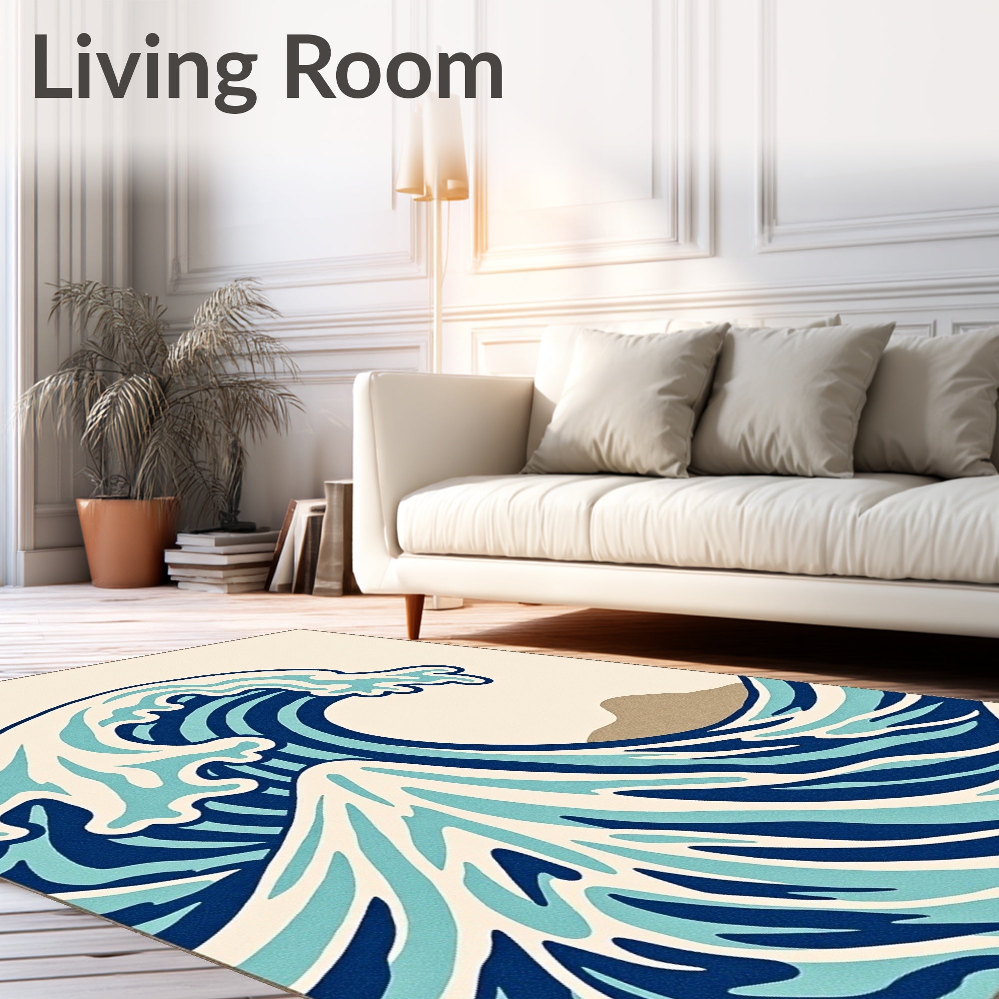 Dynamic Ocean Wave Art Rug