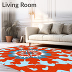Mandala Style Radial Pattern Rug