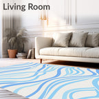 Blue Wave Pattern Design Rug