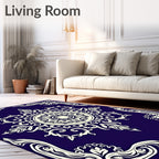 Ornate Floral Mandala Pattern Rug