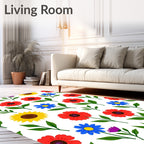 Various Colorful Flower Pattern Rug