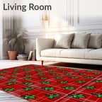 Holly Tartan Red Green Berry Rug