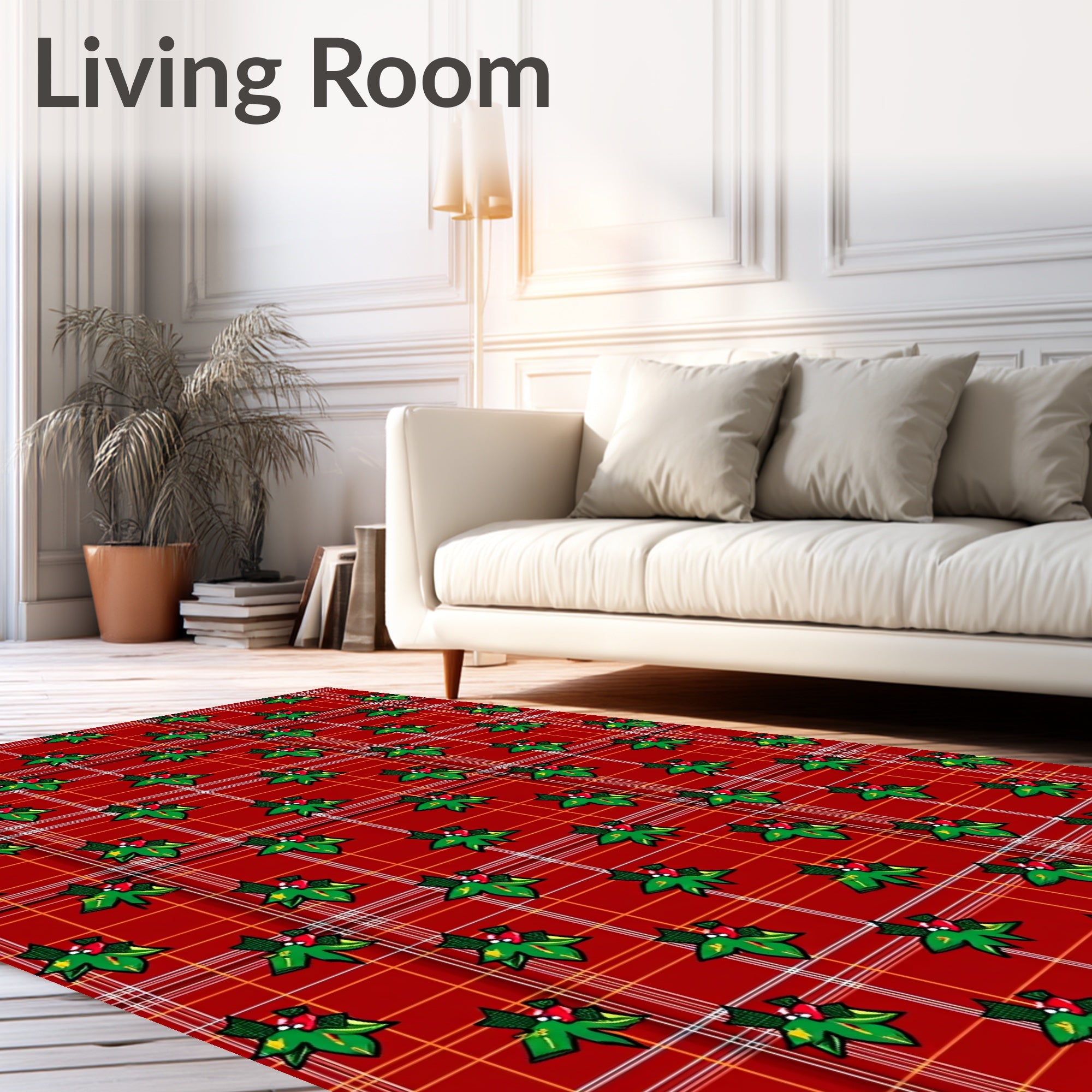 Holly Tartan Red Green Berry Rug