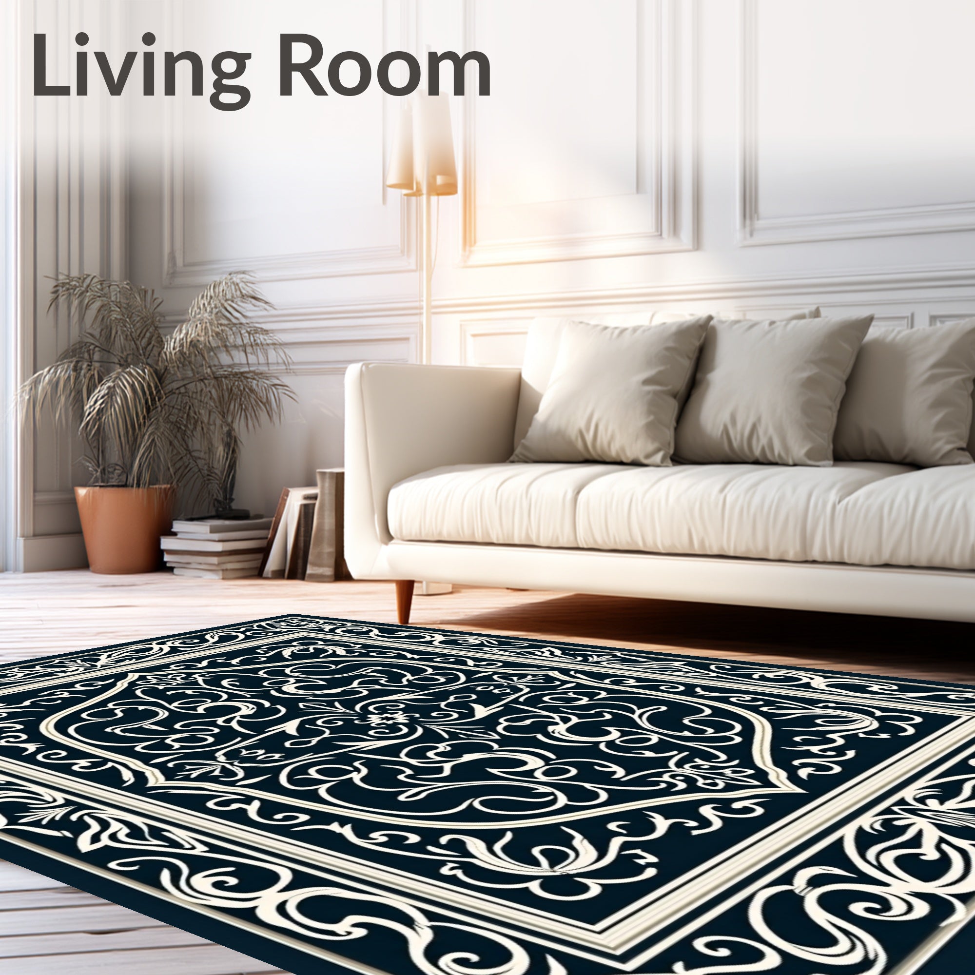 Classic Paisley Floral Cream Ivory Rug