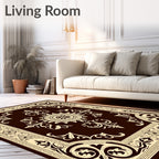 Ornate Floral Scrollwork Classic Design Rug