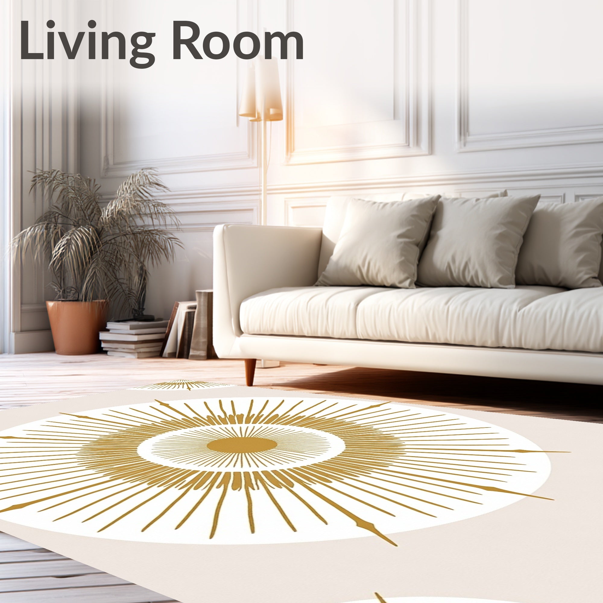 Radiant Sunburst Geometric Pattern Rug