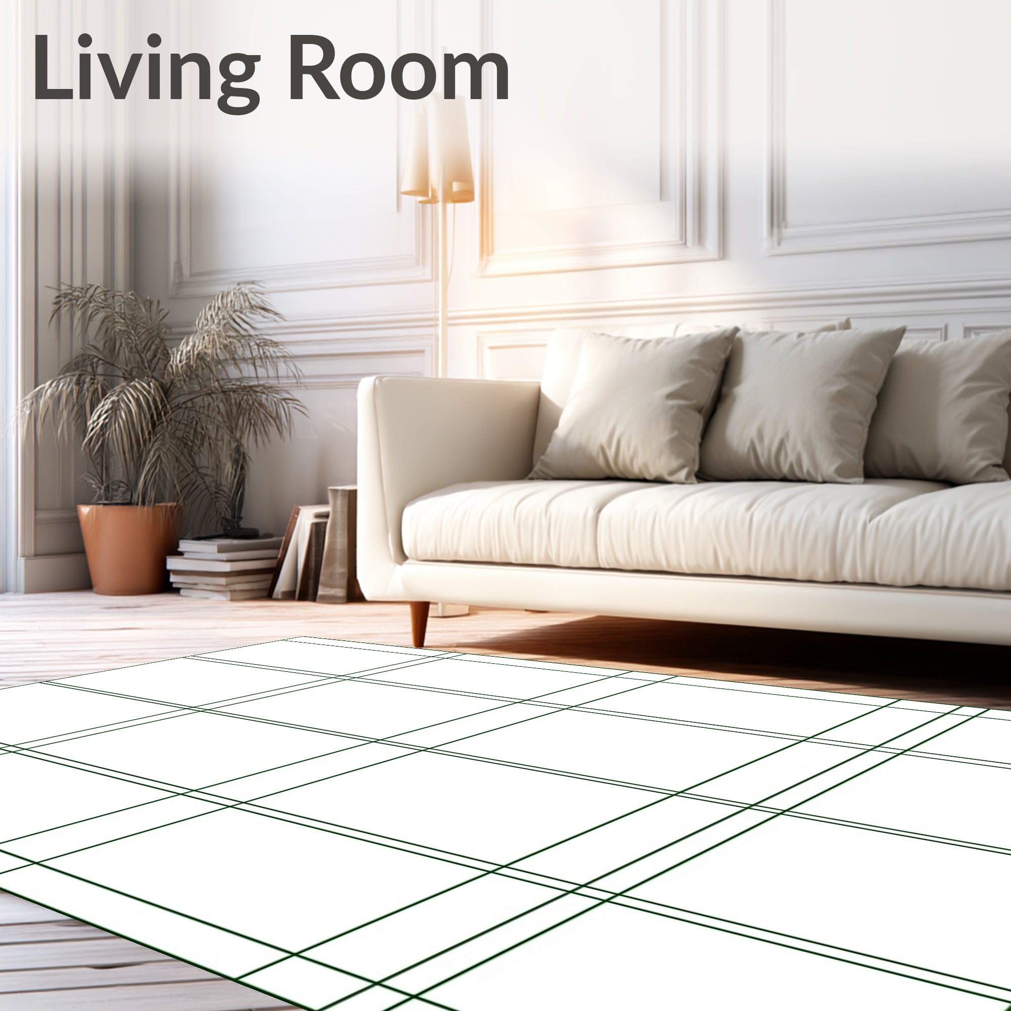 Classic Plaid Grid Pattern Rug