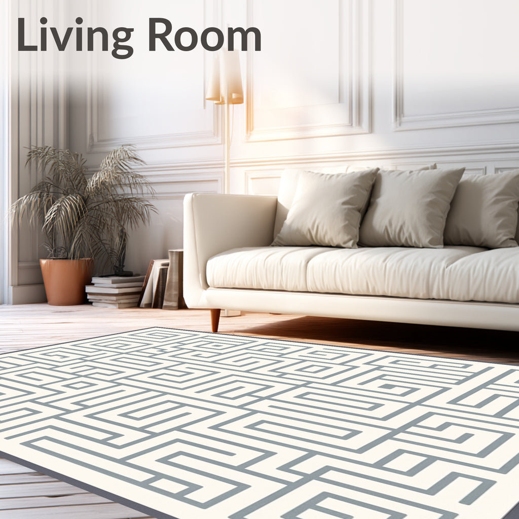 Geometric Maze Pattern Rug