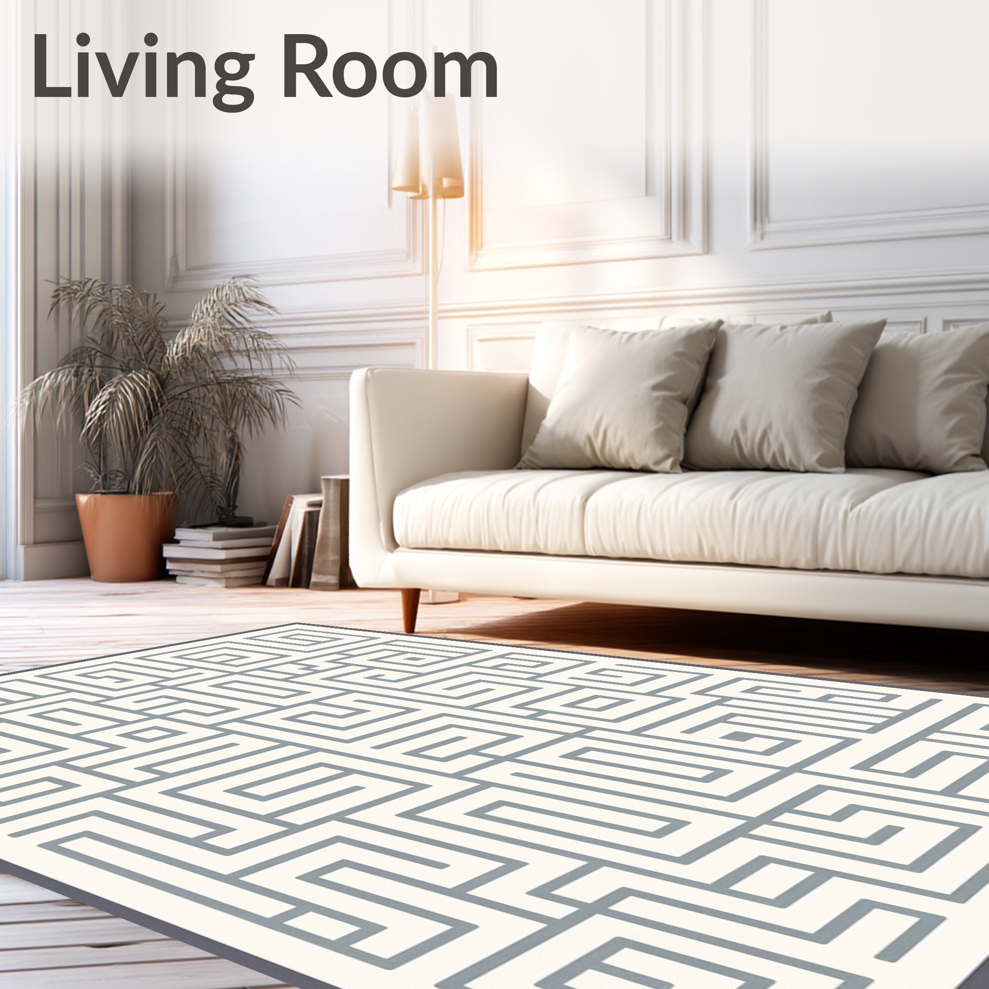 Geometric Maze Pattern Rug