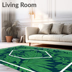 Lush Green Leafy Botanical Textile Rug
