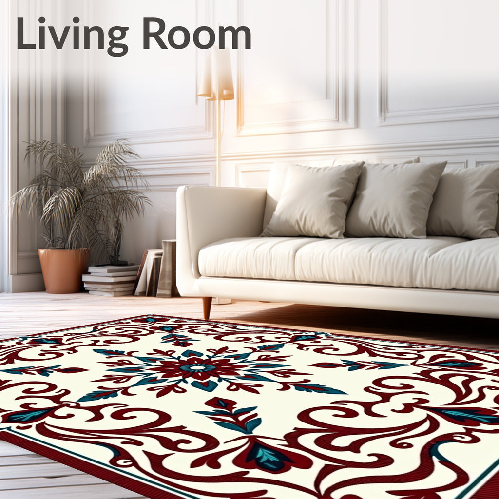 Ornate Floral Lattice Design Rug