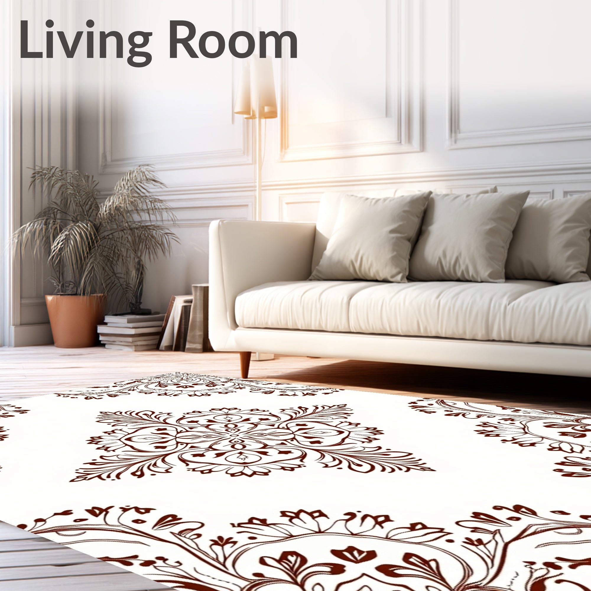 Intricate Floral Medallion Design Rug