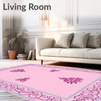 Pink Floral Frame With Centers Rug