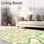 Winding Ribbon Grid Pattern Rug