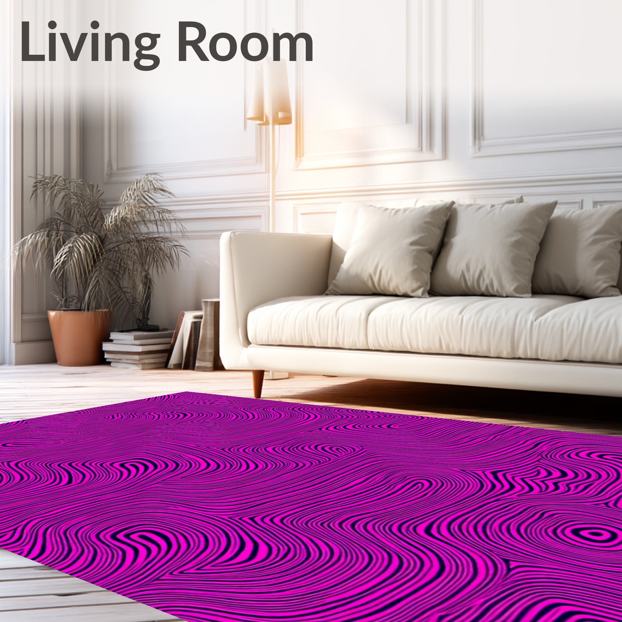 Abstract Curving Line Pattern Rug