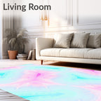 Pastel Triangles Swirls Design Rug