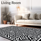 Bold Geometric Maze Pattern Rug