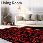 Futuristic Circuit Board Pattern Rug