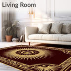 Golden Sunburst Art Deco Rug