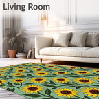 Yellow Sunflower Garden Pattern Rug