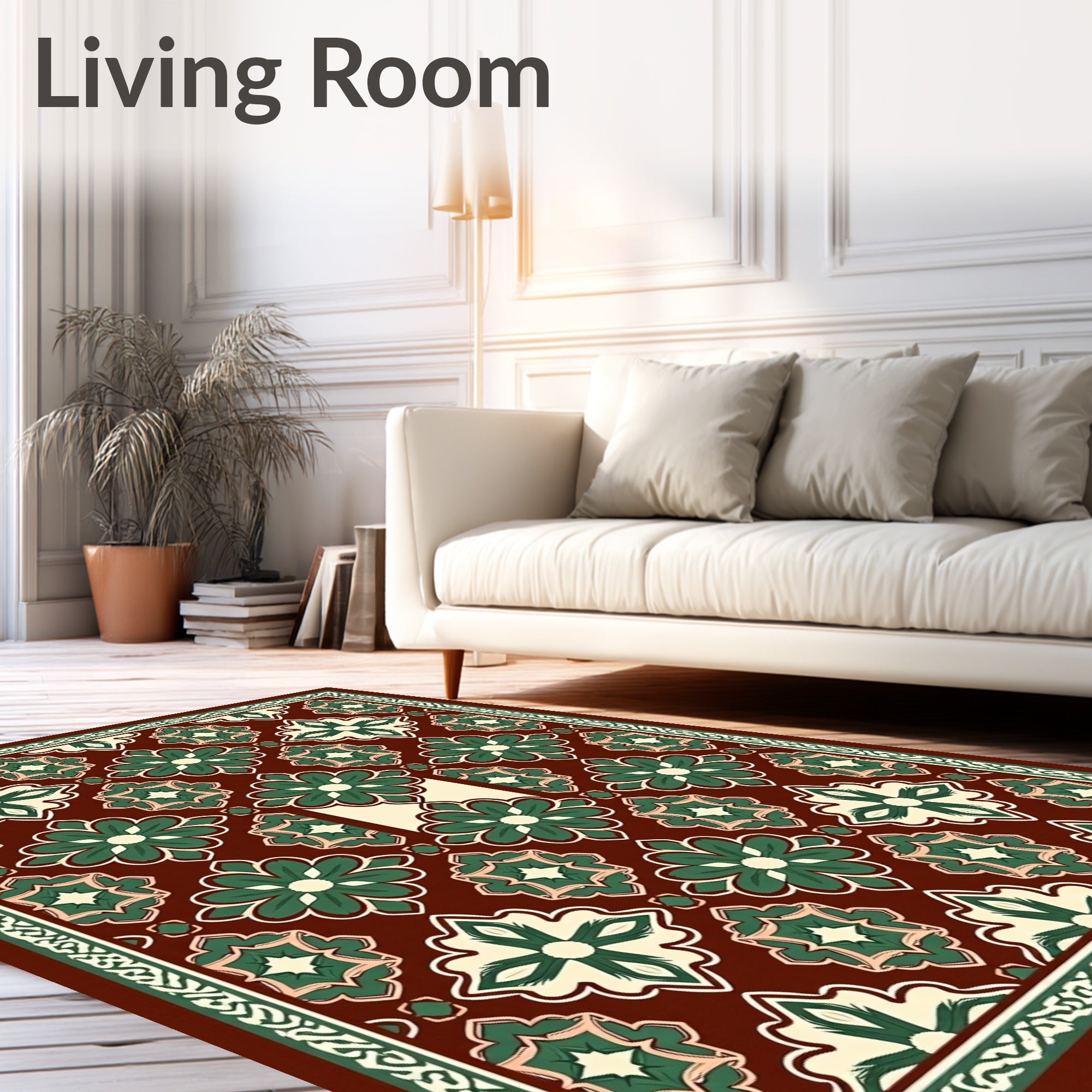 Intricate Floral Medallion Pattern Rug