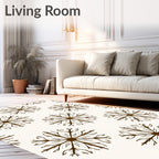 Natural Branch 7 Snowflake Pattern Rug