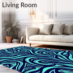 Abstract Swirls And Triangles Design Rug