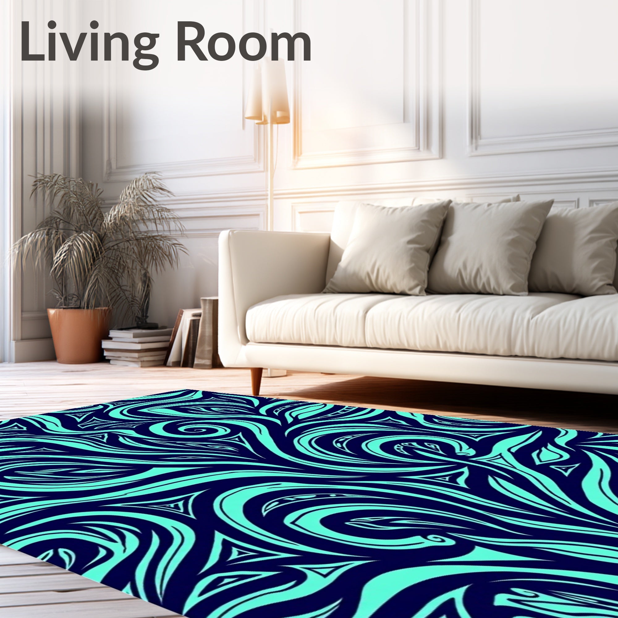 Abstract Swirls And Triangles Design Rug