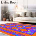 Vibrant Geometric Diamond Pattern Rug
