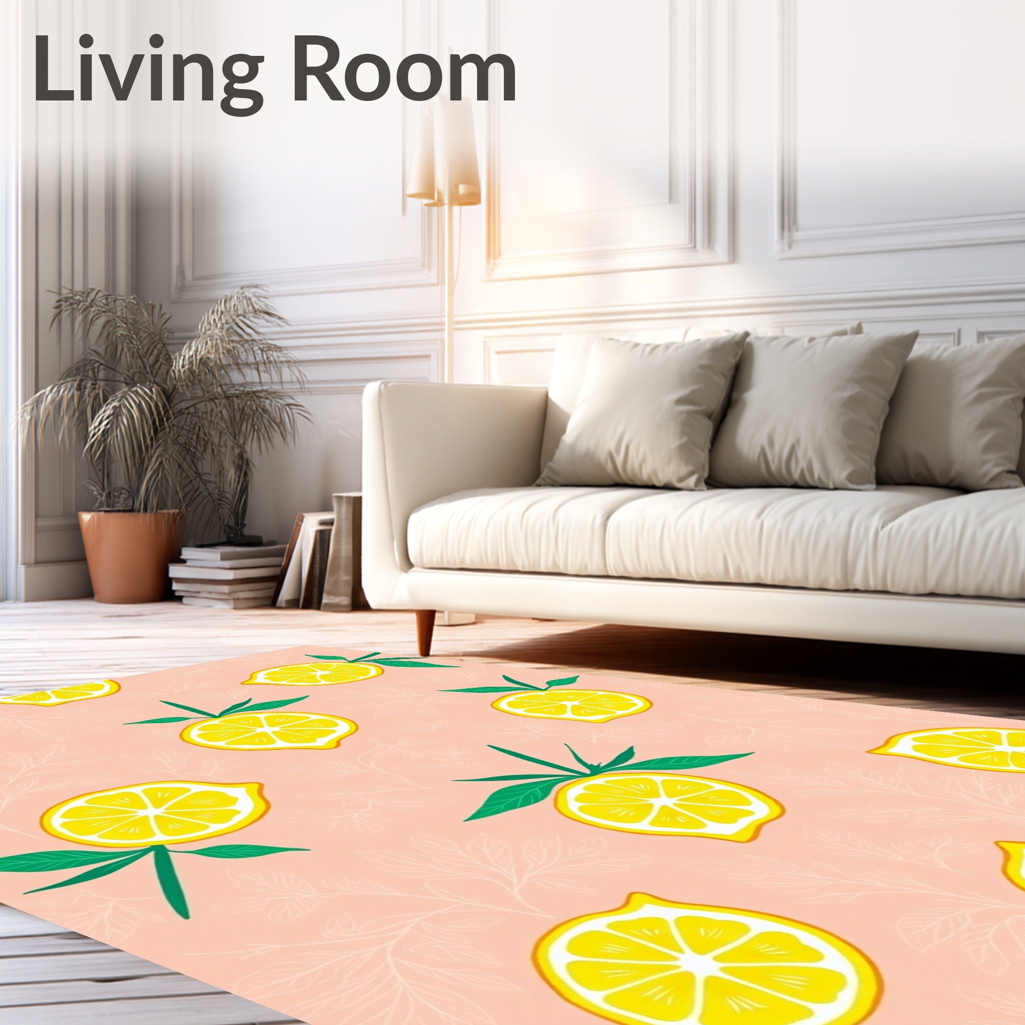 Citrus Fruit Leaf Pattern Rug