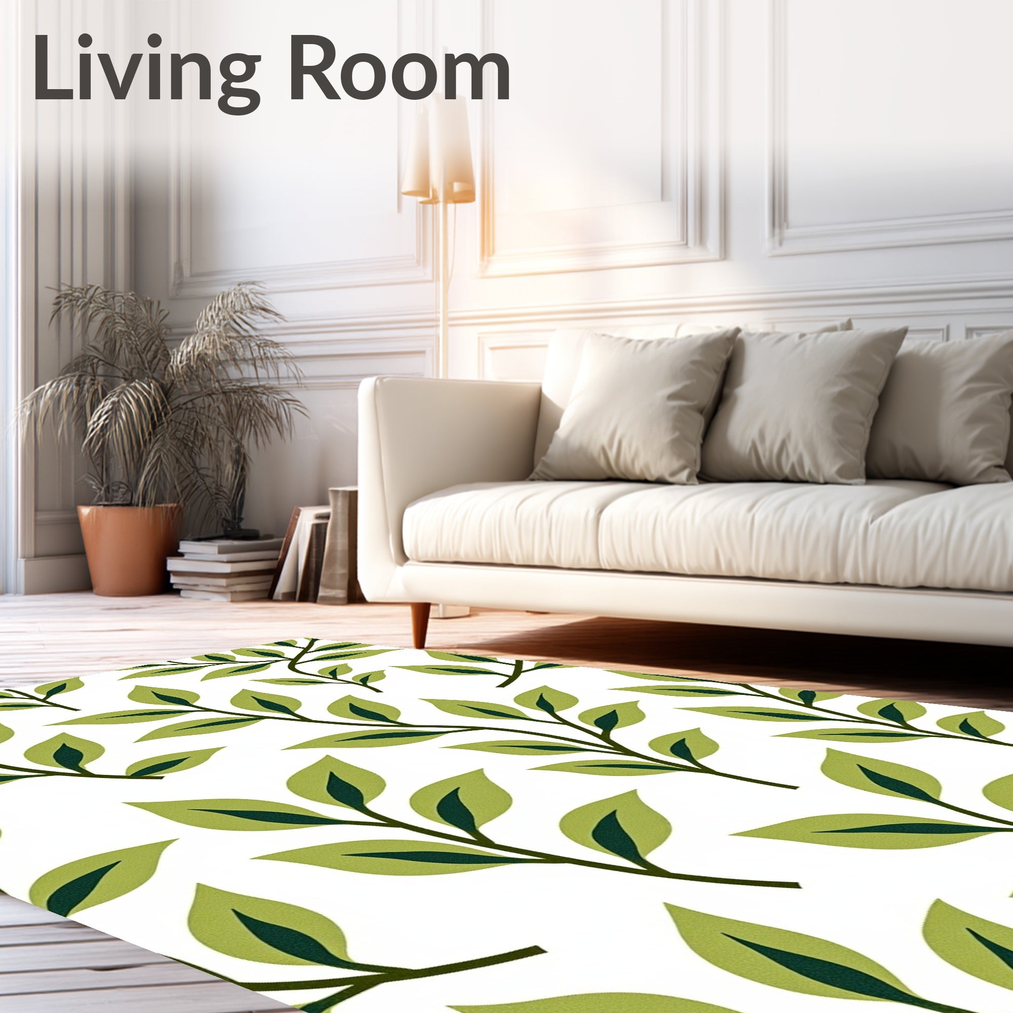 Leafy Branch Pattern Spring Design Rug