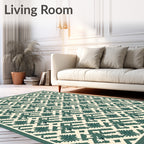 Intricate Lattice Floral Pattern Rug