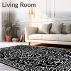 Intricate Floral and Swirl Design Rug
