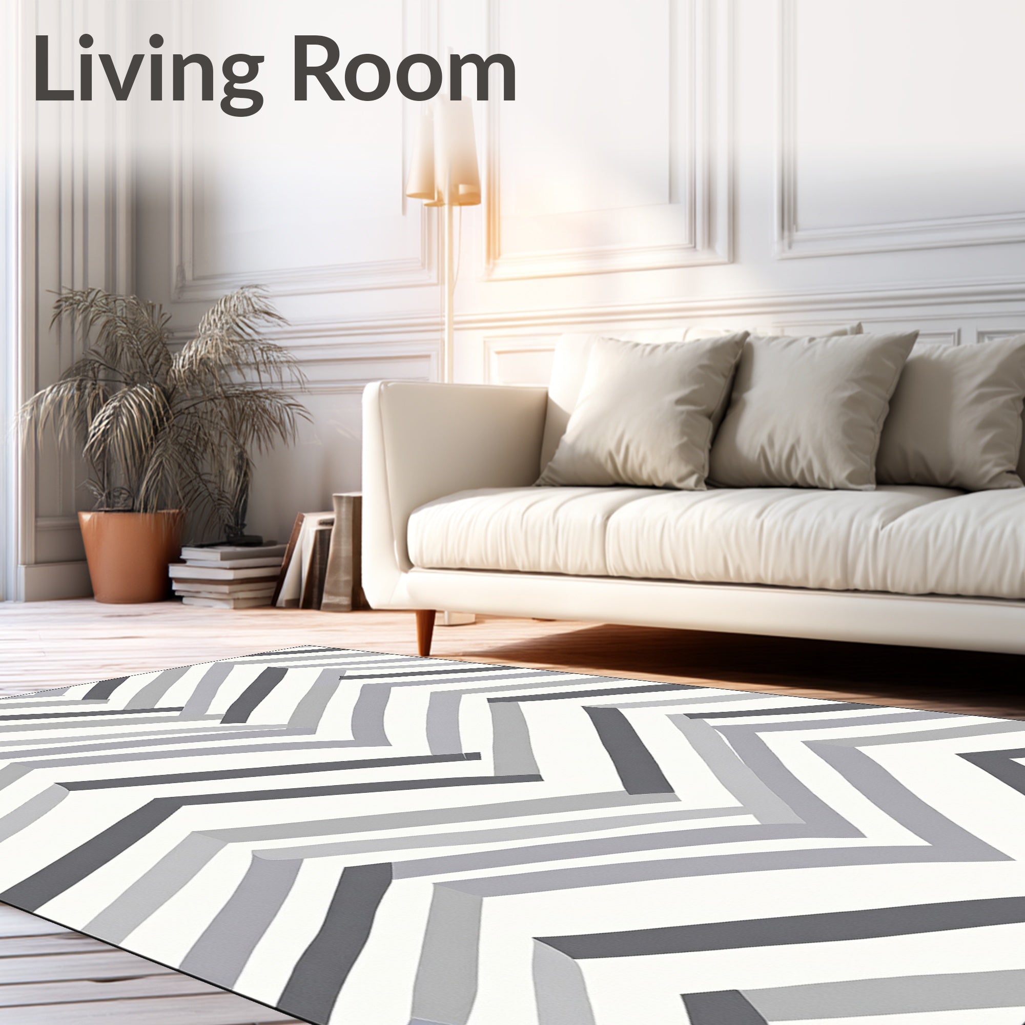 Chevron Gray Stripes Pattern Rug