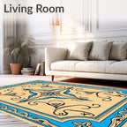 Art nouveau floral symmetry Rug