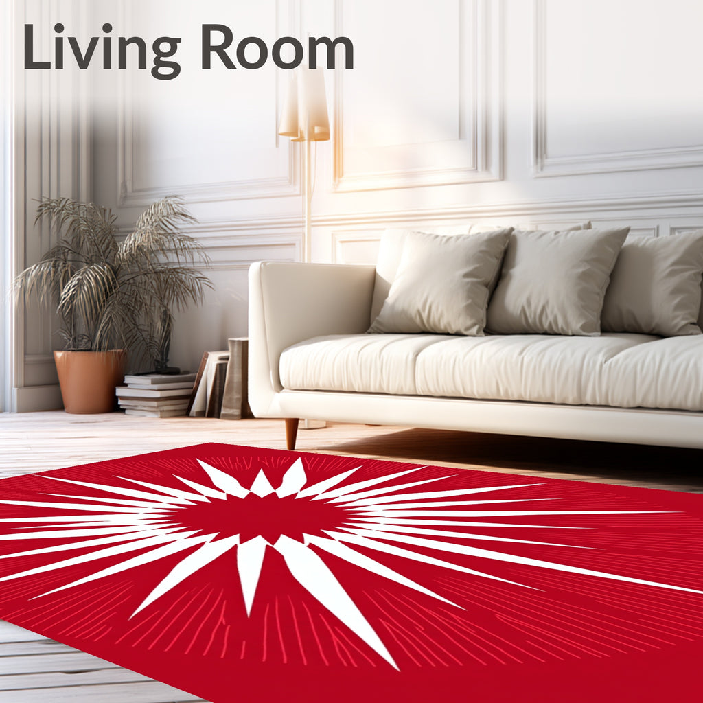 Bold Starburst Sunburst Design Rug
