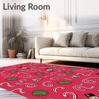 Red White Swirl Tropical Nutcracker Rug