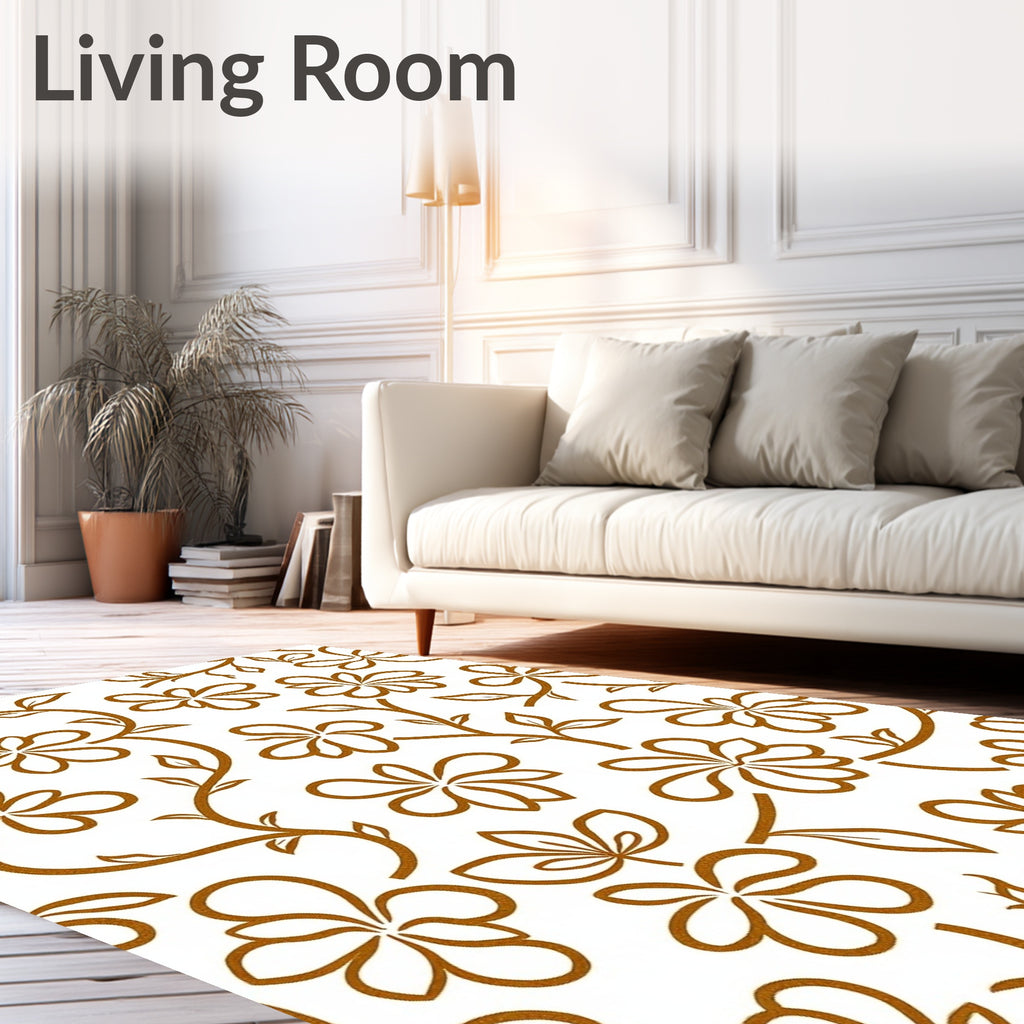 Copper Floral Vine Pattern Rug