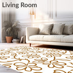 Copper Floral Vine Pattern Rug